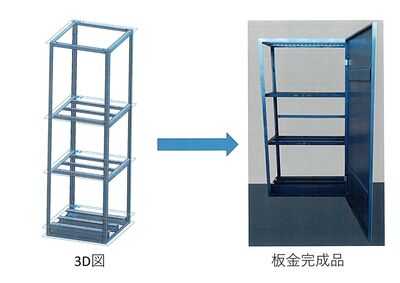 板金～塗装一貫生産　受注から出荷までの一括管理 　SS400アングル使用大型電源装置